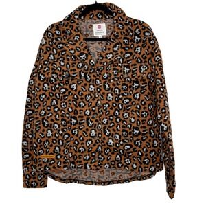 Simply‎ Southern Women's S Brown Black Leopard Print Shacket Polyester Animal